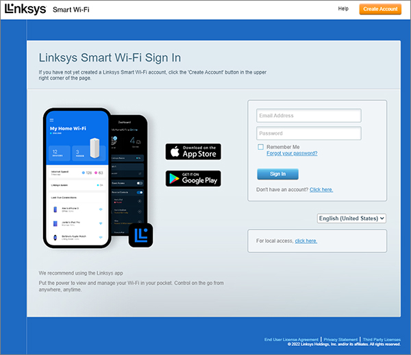 linksys smart wifi login